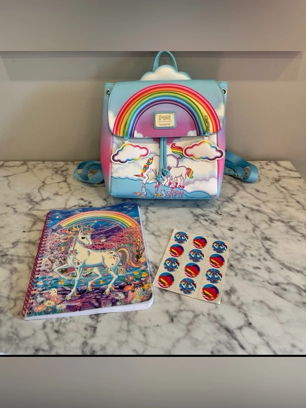 Loungefly Pastel Rainbow Unicorn Mini Backpack Lot